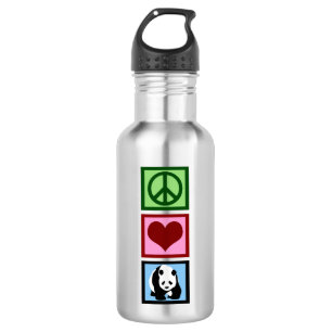 Bouteille D'eau Peace Love Pandas