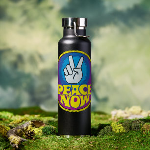 Bouteille D'eau Peace Now Super Retro Hippie Style Paz Ahora