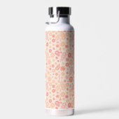 Bouteille D'eau Peach Airy Fleur sauvage Meadow Motif & Monogram (Plage)