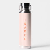 Bouteille D'eau Peach nom fille moderne simple (Arrière)