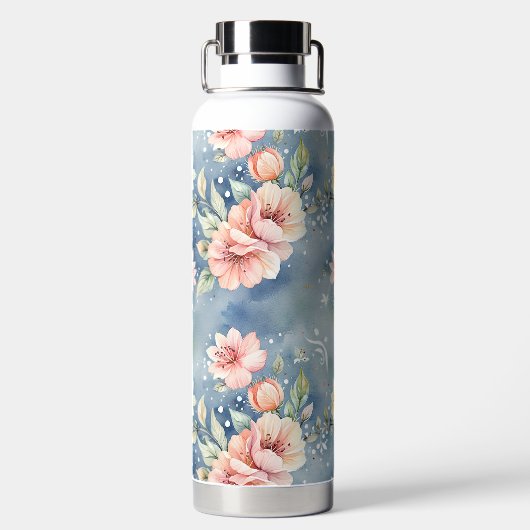 Bouteille D'eau Pêche et Flore bleue (Plage)