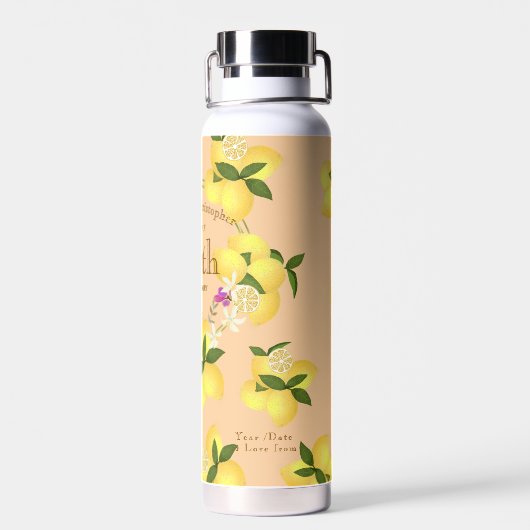 Bouteille D'eau Pêche Mariage à l'anniversaire du citron Squeeze (Arrière)