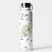 Bouteille D'eau Pêche Rod & Reel Poisson Thème Pêcheur Monogramme (Arrière)