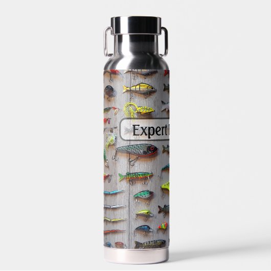 Bouteille D'eau Pêche - un tableau de leurres - Personnaliser (Avant)