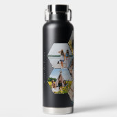 Bouteille D'eau Peigne géométrique | 7 Collage photo et monogramme (Avant)