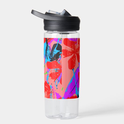 Bouteille D'eau peinture à fleurs rose (Droite)