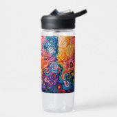 Bouteille D'eau Peinture à l'huile de tourbillons psychédélique (Gauche)