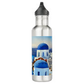 Bouteille D'eau Peinture aquarelle de Santorin Grèce (Droite)