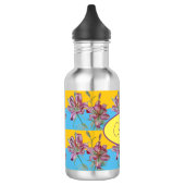 Bouteille D'eau Peinture d'aquarelle rose Filles Art floral 532 (Gauche)