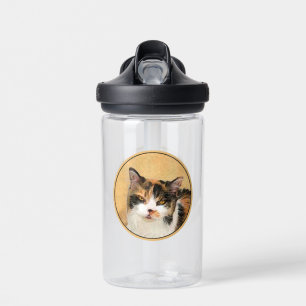 Bouteille D'eau Peinture de chat Calico - Cute Original Cat Art