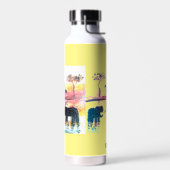 Bouteille D'eau Peinture de la faune Eléphant, Giraffe Personnalis (Gauche)