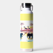 Bouteille D'eau Peinture de la faune Eléphant, Giraffe Personnalis (Avant)