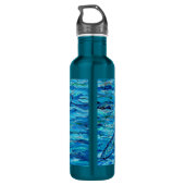 Bouteille D'eau Peinture de libellules bleues (Dos)