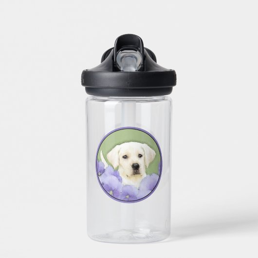 Bouteille D'eau Peinture originale de chiot Labrador Retriever, Ar (Avant)