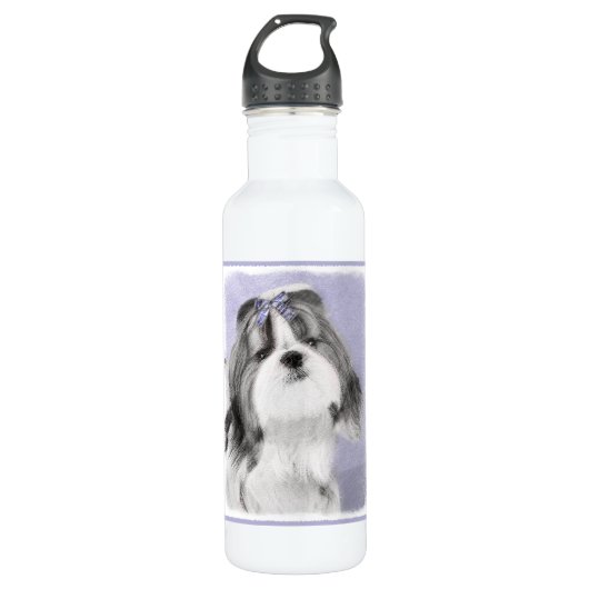 Bouteille D'eau Peinture Shih Tzu - Cute Original Chien Art (Devant)