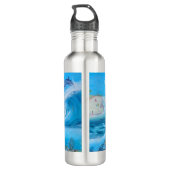 Bouteille D'eau Peinture sur la plage et la vie marine (Dos)