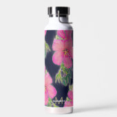 Bouteille D'eau Peinture tropicale bleu rose Hibiscus (Gauche)