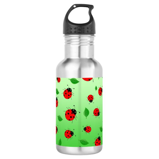 Bouteille D'eau Pente de motif Enfants mignonne femme bug & green (Devant)