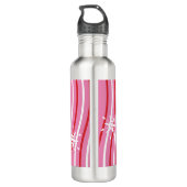 Bouteille D'eau Peppermint Candy Stripes Monogramme Nom Pilier (Dos)