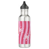 Bouteille D'eau Peppermint Candy Stripes Monogramme Nom Pilier (Droite)