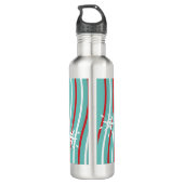 Bouteille D'eau Peppermint Candy Stripes Nom du monogramme Stainle (Dos)