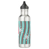 Bouteille D'eau Peppermint Candy Stripes Nom du monogramme Stainle (Droite)
