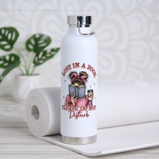 Bouteille D'eau Perdu dans un livre... (Yoga (pivoté))