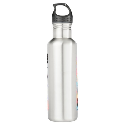 Bouteille D'eau Père Noël classique avec présent & ornements (Dos)