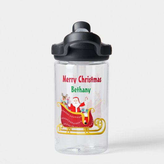 Bouteille D'eau Père Noël et Rudolph dans la sleigh de Noël Person (Salle de sport)