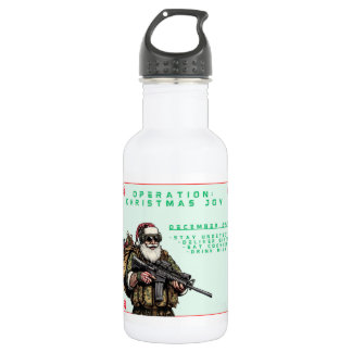 Bouteille D'eau Père Noël militaire drôle de Noël