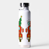 Bouteille D'eau Père Noël vue de devant Joyeux Noël (Plage)