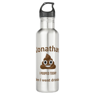 Bouteille D'eau PersonaIizé J'Ai Poopé Aujourd'Hui Poo Emoji Boire