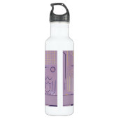 Bouteille D'eau Personalisé Purple & Or Scandinave Minimaliste (Dos)