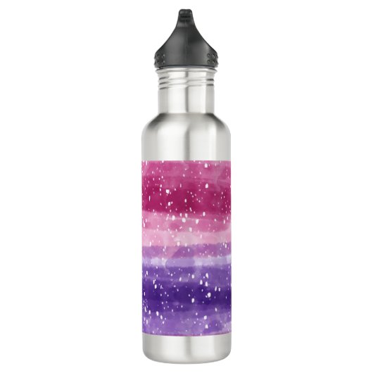 Bouteille D'eau Personalisé violet rose tacheté (Droite)