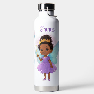 Bouteille D'eau Personalized Black Fairy Girl Water Bottle