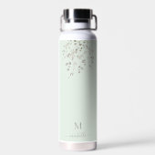 Bouteille D'eau Personalized Botanical Watercolor Monogram Sage (Arrière)