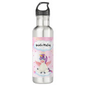 Bouteille D'eau Personalized Cute Unicorn with Pink Stars (Devant)