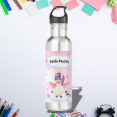 Bouteille D'eau Personalized Cute Unicorn with Pink Stars