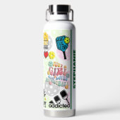 Bouteille D'eau Personalized "Girl-Powered Pickleball Time" (Plage)