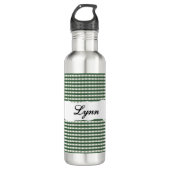 Bouteille D'eau Personalized Green Gingham Pattern & Custom Name (Devant)