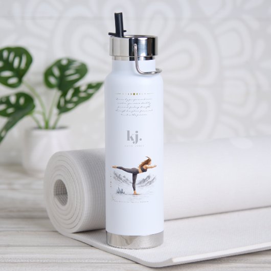 Bouteille D'eau Personalized Illustrated Capricorn Zodiac Quote (Yoga (pivotée))