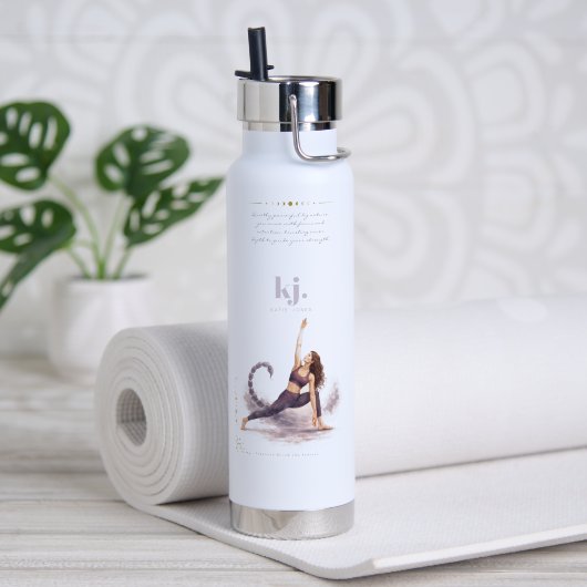 Bouteille D'eau Personalized Illustrated Scorpio Zodiac Quote (Yoga (pivotée))