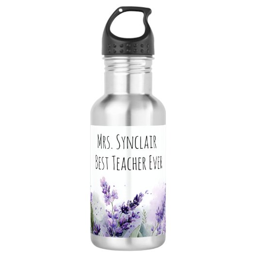Bouteille D'eau Personalized Lavender Flowers Teacher Appreciation (Devant)