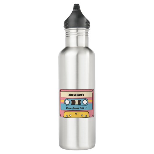 Bouteille D'eau Personalized Love Jams Cassette Tape – Custom Name (Droite)