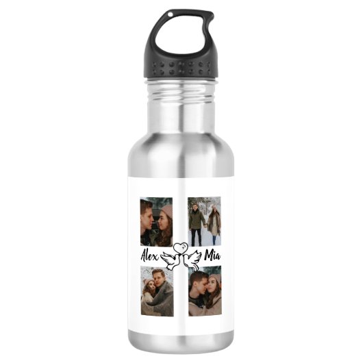Bouteille D'eau Personalized Love Photo Collage Water Bottle (Devant)