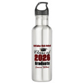 Bouteille D'eau Personalized Maroon Class of 2026 Graduation (Devant)
