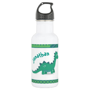Bouteille D'eau Personalized name grenn dinosaur water bottle