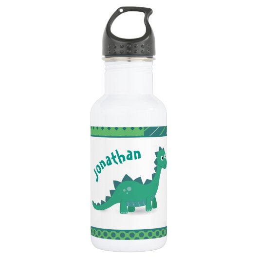 Bouteille D'eau Personalized name grenn dinosaur water bottle (Devant)