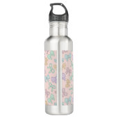 Bouteille D'eau Personalized Pastel Girly Pink Bow Name Pastel (Dos)