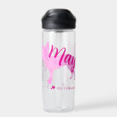 Bouteille D'eau Personalized Pastel Pink Chihuahua Water Bottle (Arrière)